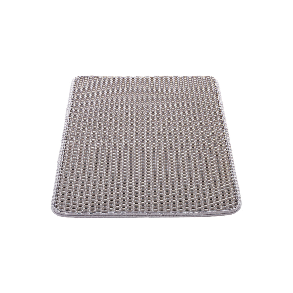 24 x 15 Inch Honeycomb Cat Litter Mat — gray honeycomb surface
