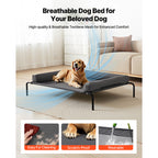 Breathable Textilene mesh dog bed with cleaning and fabric details