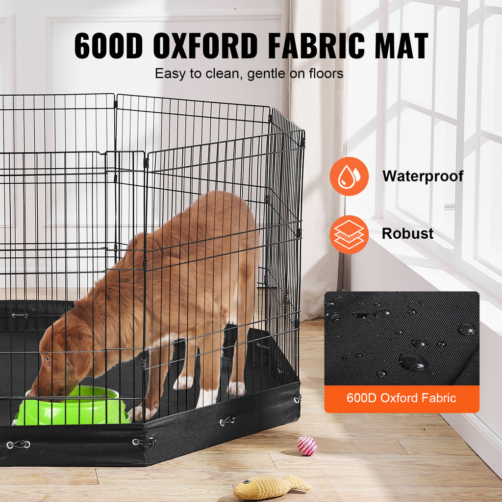 30-Inch 8-Panel Dog Playpen with Mat — Oxford fabric floor mat
