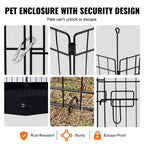30-Inch 8-Panel Dog Playpen with Mat — door latches and anchoring details