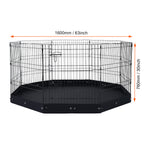 30-Inch 8-Panel Dog Playpen with Mat — octagonal footprint graphic