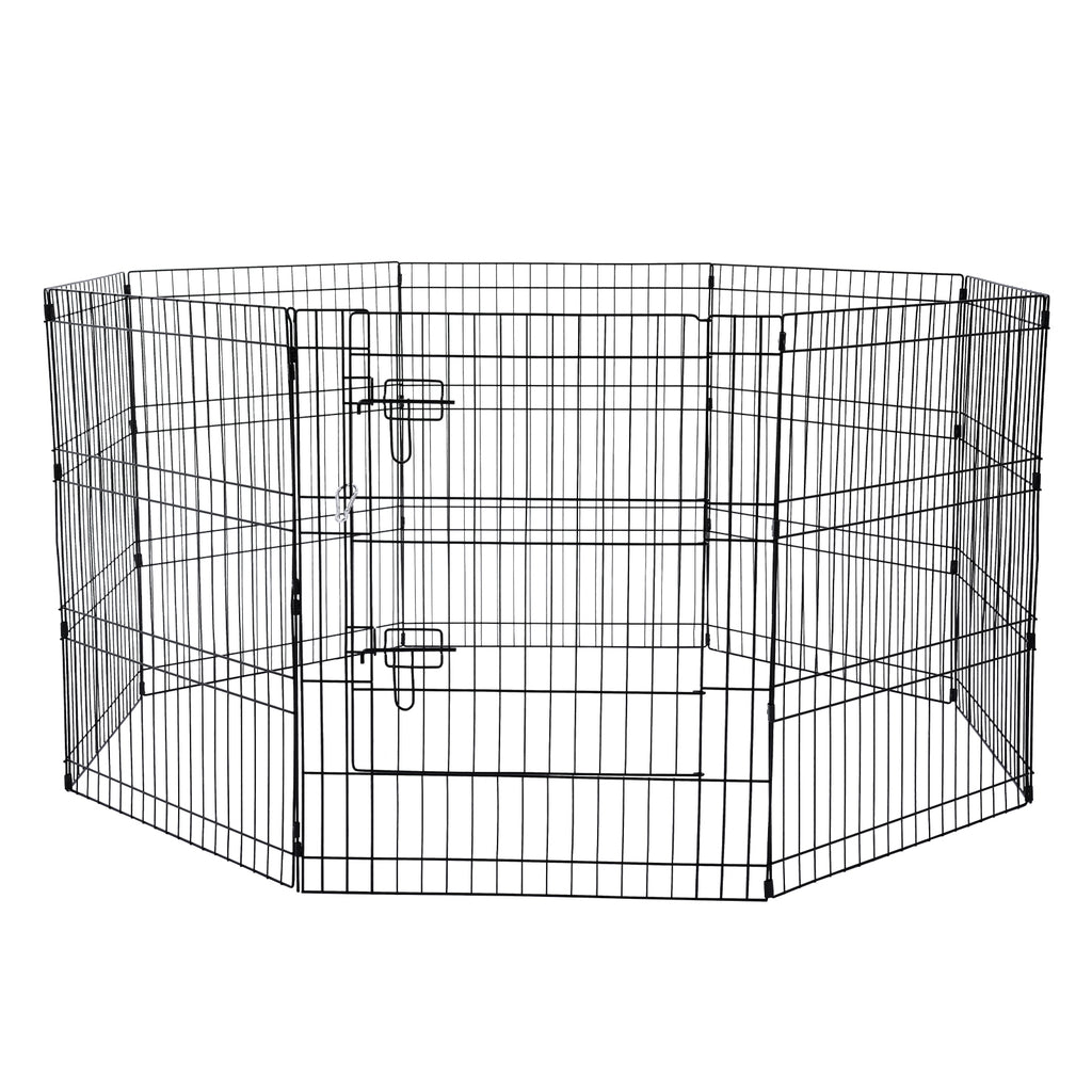 30-Inch 8-Panel Dog Playpen with Mat — metal panels without mat