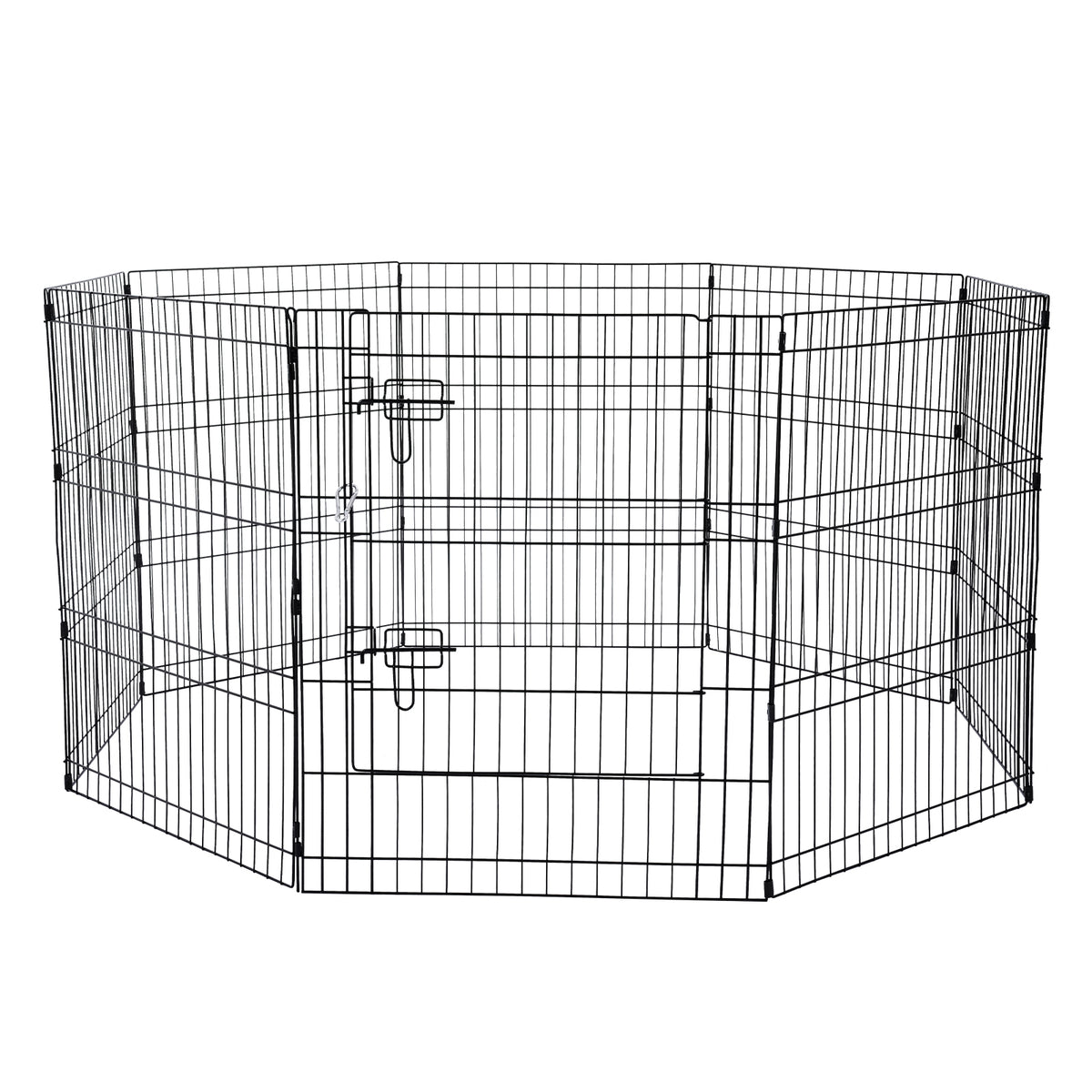 30-Inch 8-Panel Dog Playpen with Mat — metal panels without mat