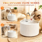 2.2L Ceramic Cat Water Fountain — faucet and bubbling flow styles