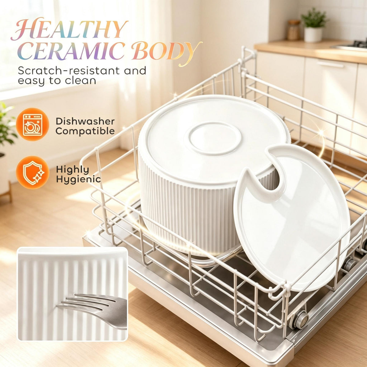 2.2L Ceramic Cat Water Fountain — removable ceramic parts for cleaning