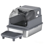 Enclosed Stainless Steel Cat Litter Box — product with step