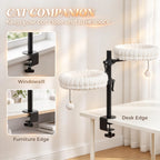 Dual Cat Desk Hammock with Clamp — desk and windowsill mounting examples