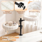 Dual Cat Desk Hammock with Clamp — plush fabric and steel bracket