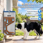 Galvanized gravity dog feeder — food storage capacity