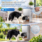 Galvanized gravity dog feeder — floor and wall mounting