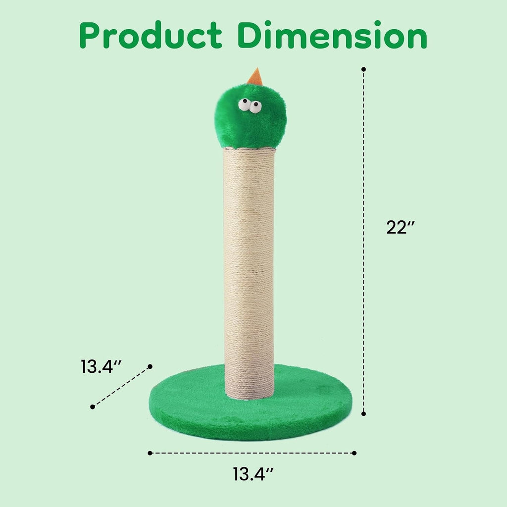 22 inch scratching post and 13.4 inch base size diagram