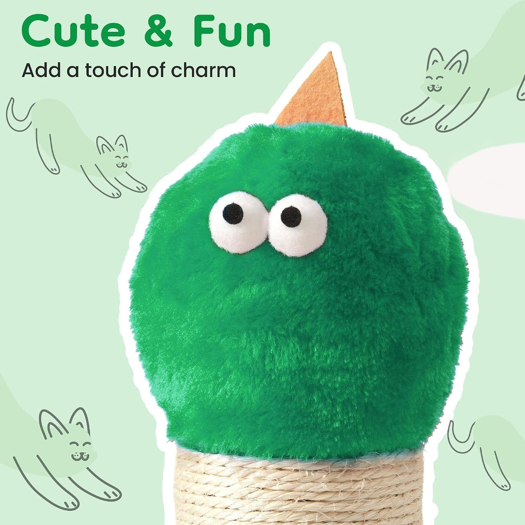 Green plush monster head close-up