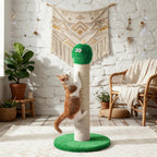 Cat using vertical sisal scratching surface