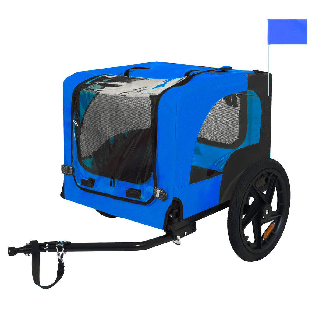 Blue trailer with visibility flag