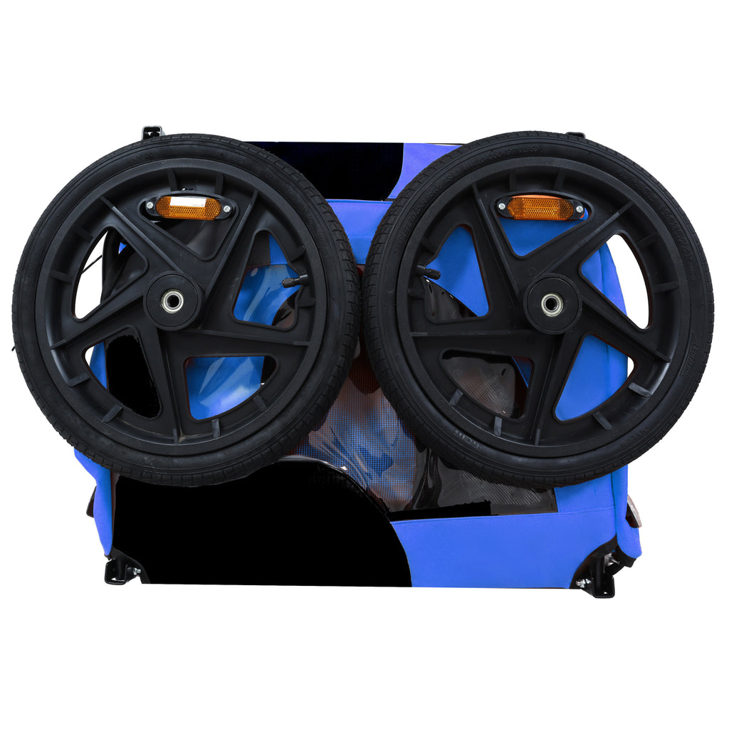 Folded trailer with wheels