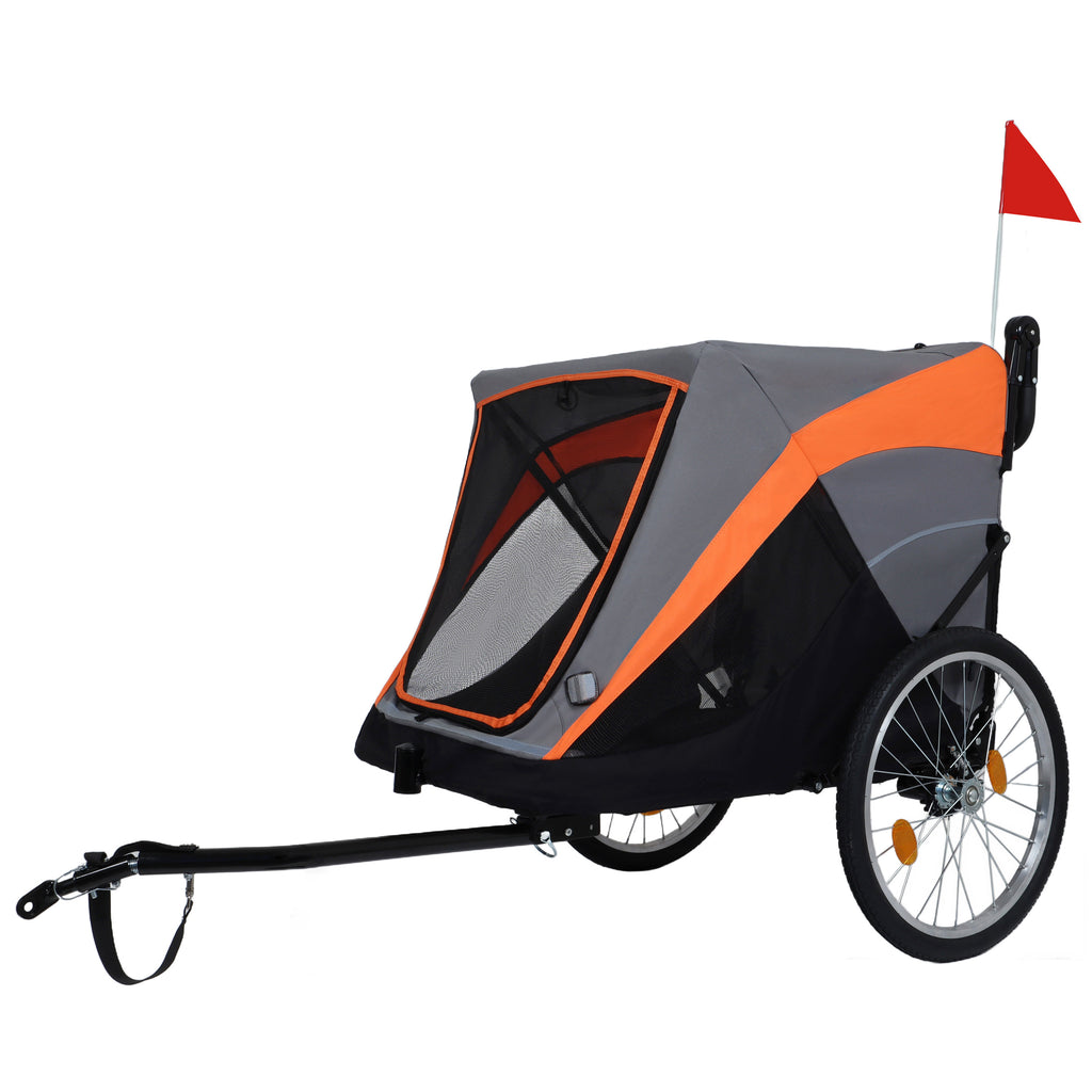 Pet trailer in bicycle towing configuration