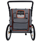 Push handle and rear fabric panel