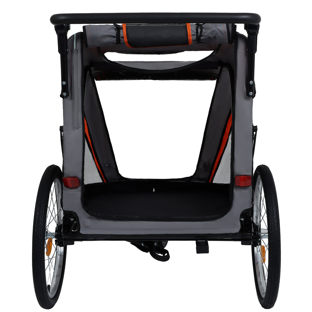Folded trailer frame with rear wheels