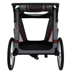 Folded trailer frame with rear wheels
