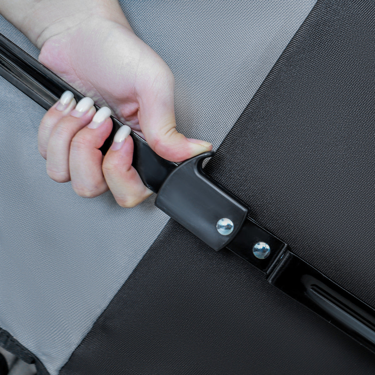 Push-handle release fitting detail