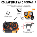 Folding Pet Bike Trailer Orange — folding and storage design