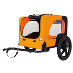 Folding Pet Bike Trailer Orange — front mesh window
