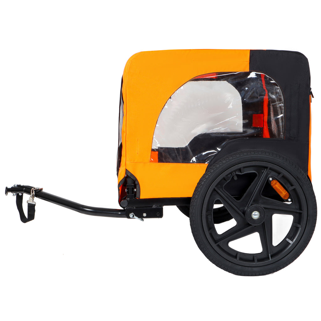 Folding Pet Bike Trailer Orange — side ventilation window