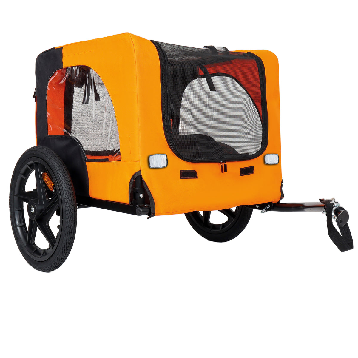 Folding Pet Bike Trailer Orange — rear access panel