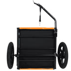 Folding Pet Bike Trailer Orange — exposed steel frame
