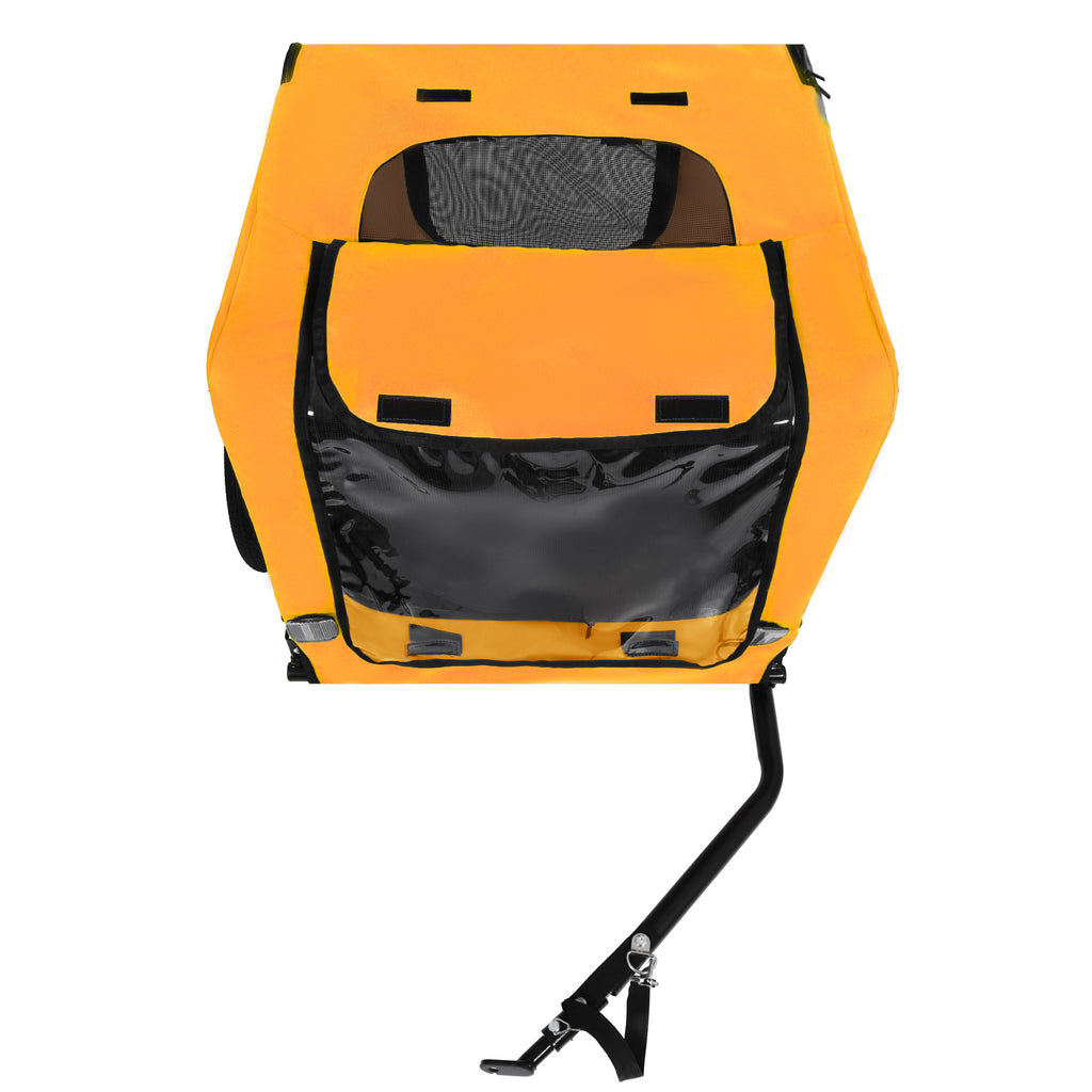 Folding Pet Bike Trailer Orange — top view