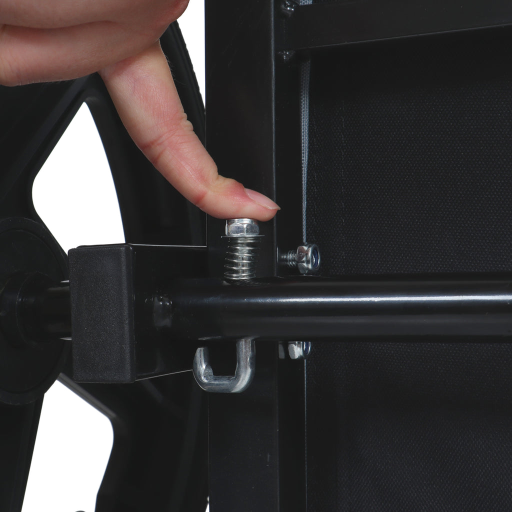 Folding Pet Bike Trailer Orange — frame fastening detail