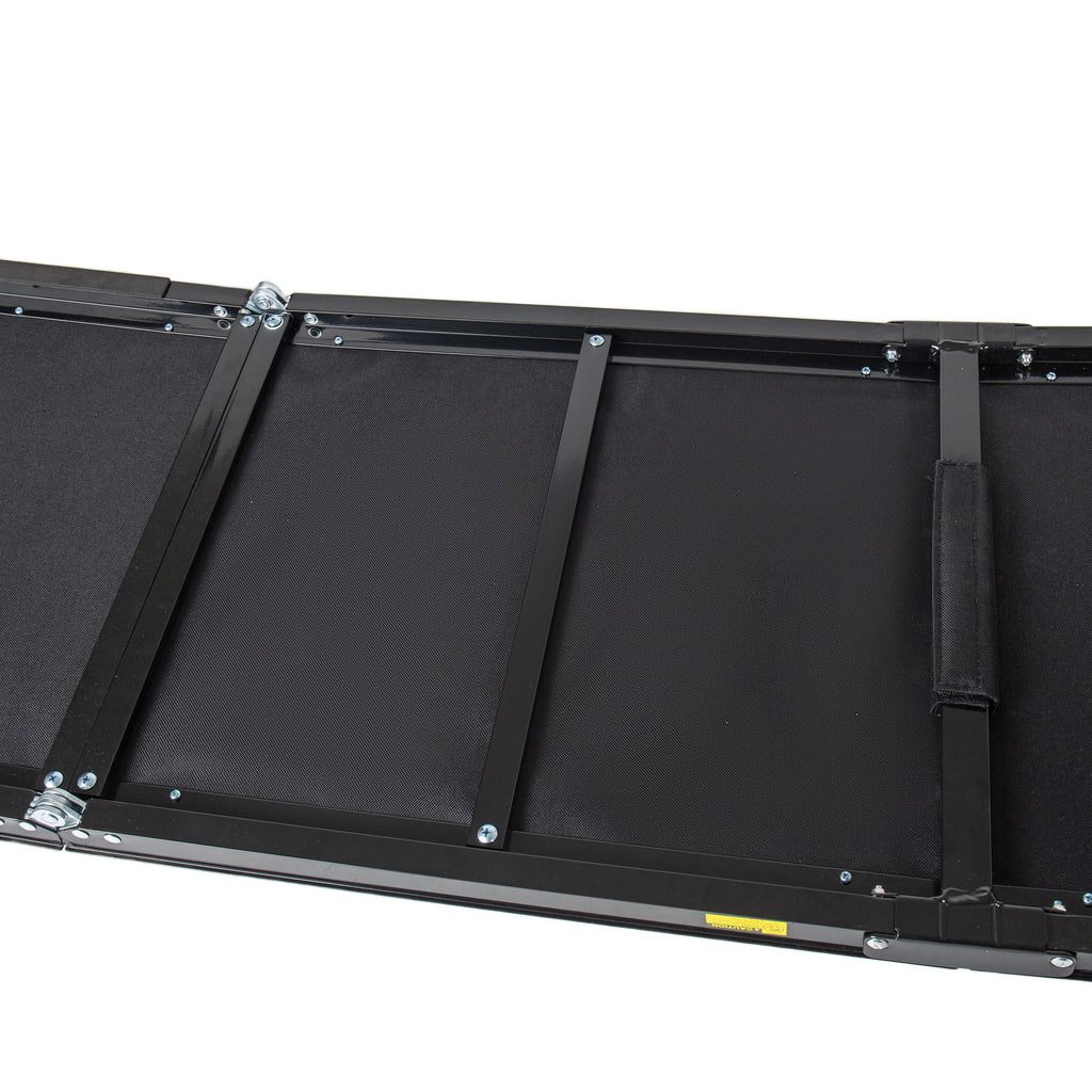 Underside of aluminum folding ramp