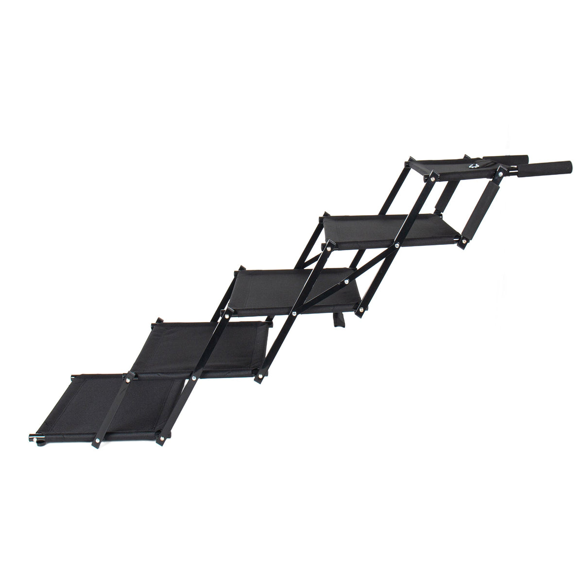 Black folding five-step dog stairs — alternate incline