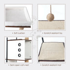 White and rustic brown cat tree — construction details