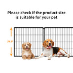 Black modular indoor dog kennel — pet fit illustration