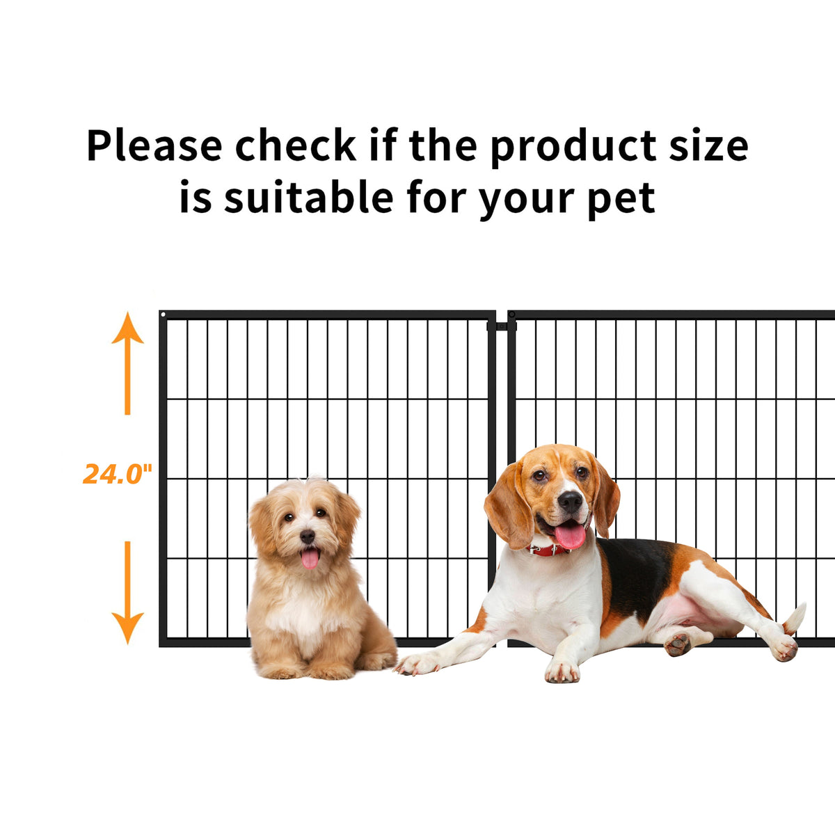 Black modular indoor dog kennel — pet fit illustration