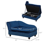 Pet sofa seat and hidden storage size diagram