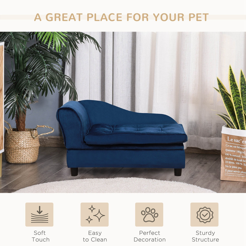 PawHut blue sofa room scene and features