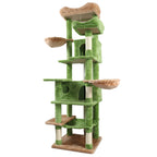 68-Inch Green Cat Tree with Hammocks — full product view