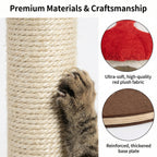 Sisal rope, plush fabric and board construction details