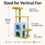 53.5-inch rainbow cat tree dimensions