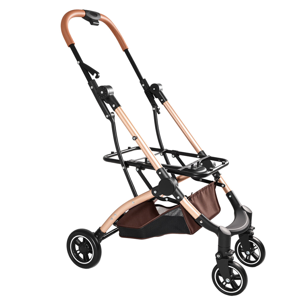 2-in-1 Folding Pet Stroller Khaki — frame without carrier