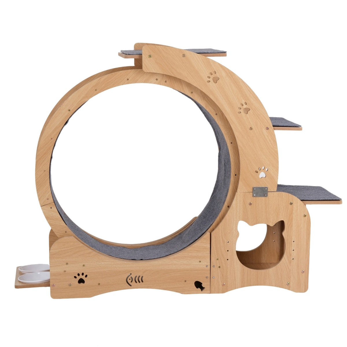 Front view of cat wheel and platforms