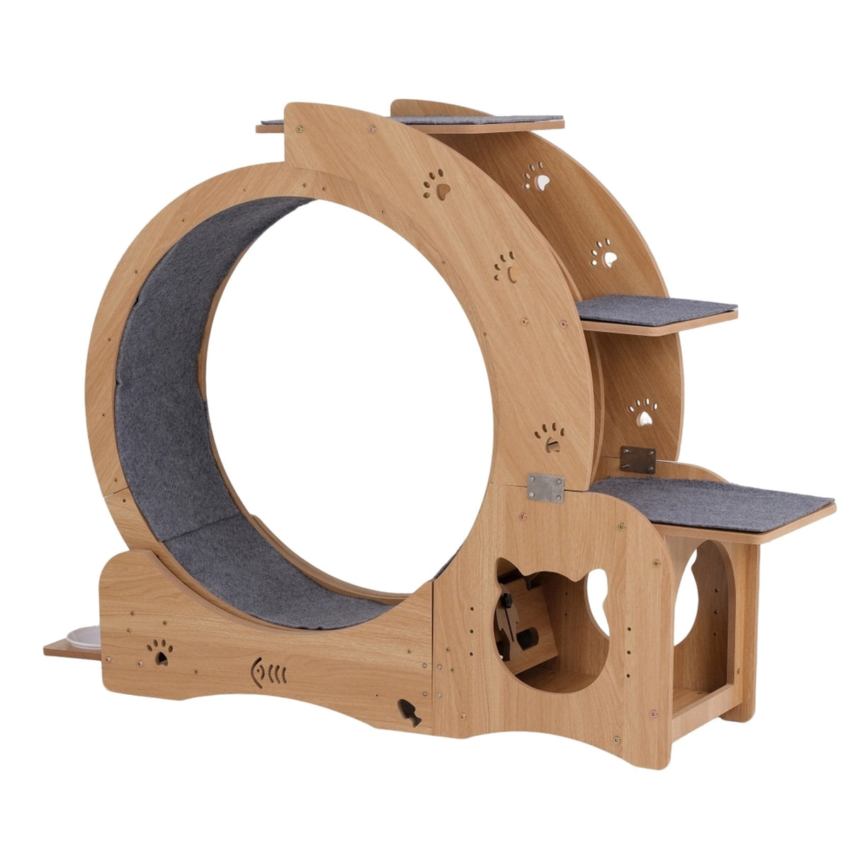 Rear view of cat wheel, hideaway and perches