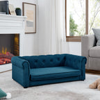 Blue dog sofa in living room