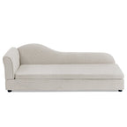Beige upholstered dog sofa — rear product view