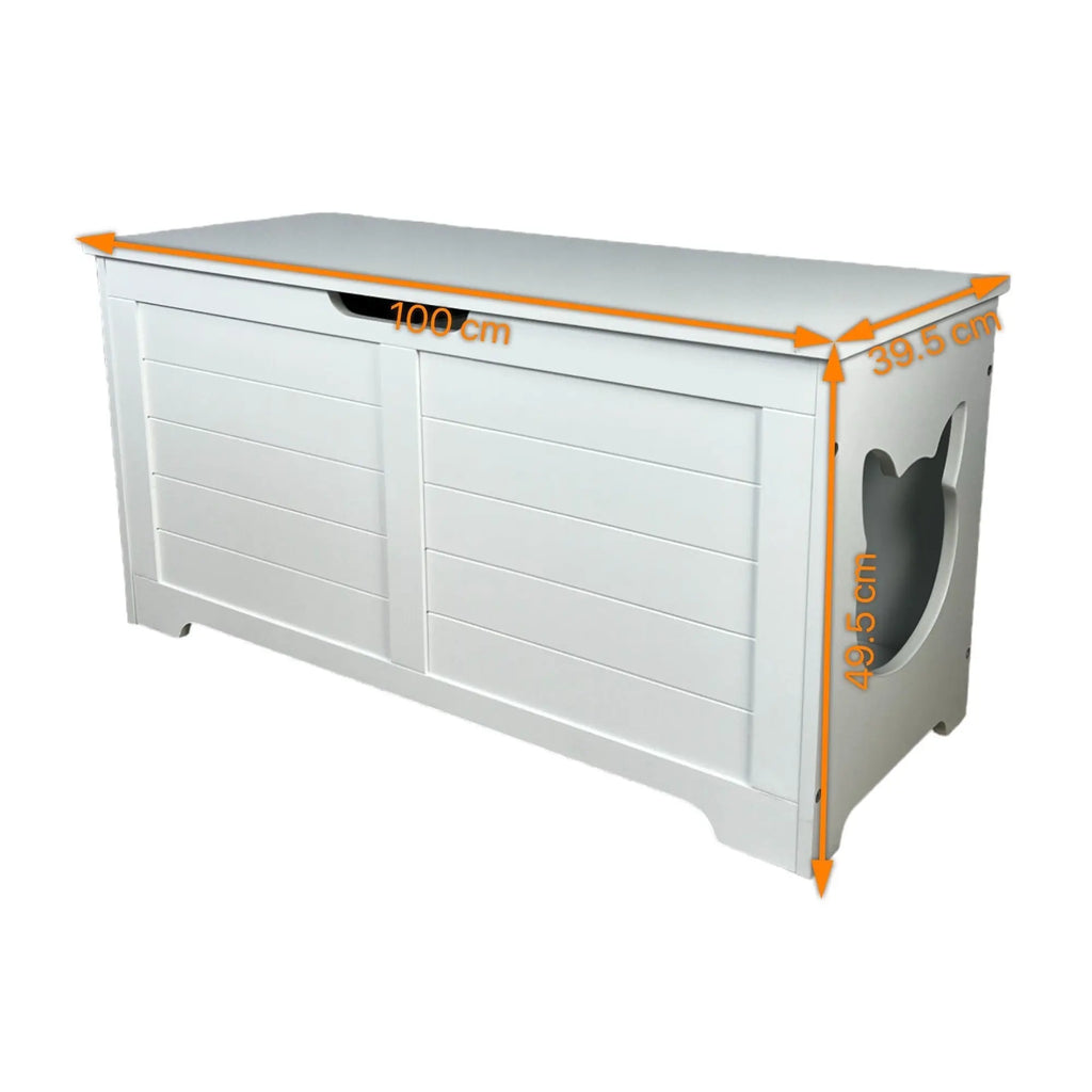White hidden cat litter box cabinet dimensions